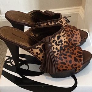 Cheetah Print High Heel Mule/Slide